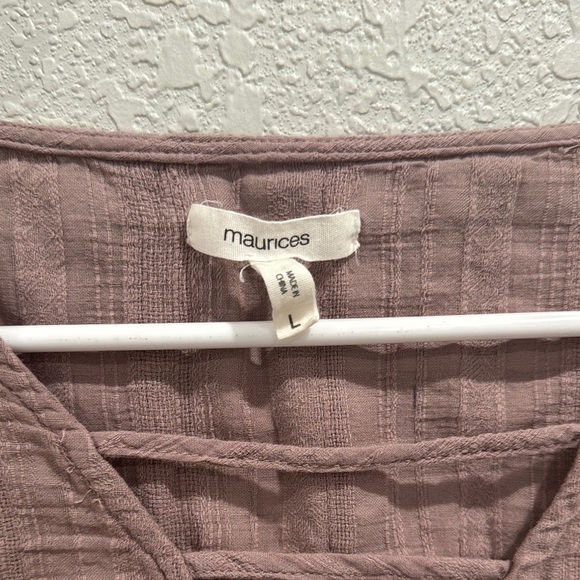 Maurice’s Women's Mauve Ruffle Sleeve Top Large - Picture 7 of 9